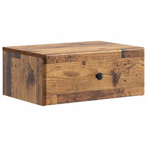 vidaXL Wisząca Szafka Nocna z szufladą Stare drewno 49 x 34,5 x 20 cm