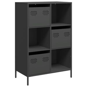 vidaXL Szafka, czarna, 68x39x103,5 cm, stal
