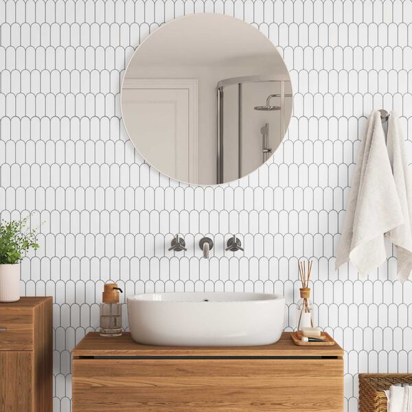 vidaXL Dekoracyjne naklejki 10 pcs Biały szary 30 x 30 x 0,8 cm