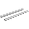 vidaXL Drążek do szafy 2 szt. Srebrny 372 x 15 x 29 mm Stop Aluminium