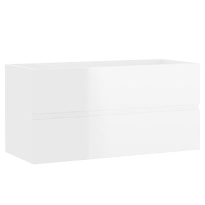 vidaXL 2-cz. zestaw mebli łazienkowych, biały, wysoki połysk, płyta