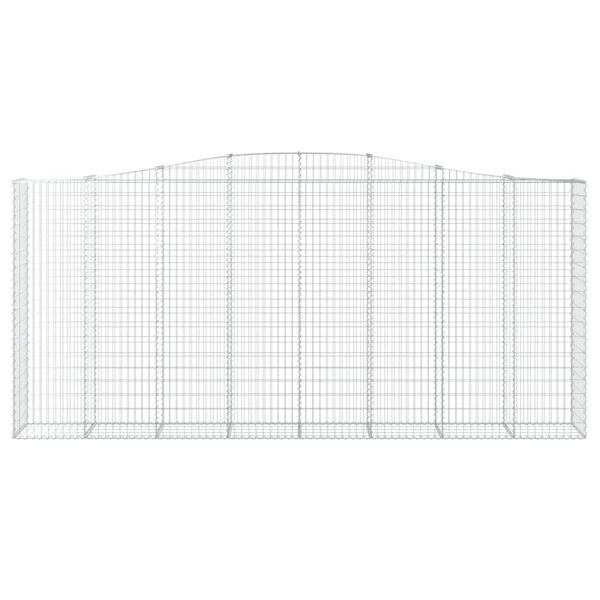 vidaXL Kosze gabionowe, 8 szt, 400x50x180/200 cm, galwanizowane żelazo