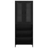 vidaXL Highboard Czarny Dąb 69,5 x 34 x 180 cm Materiał drewnopochodny
