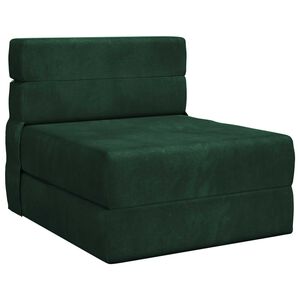 vidaXL Składana Sofa Ł&oacute;żko Ciemnozielony 70 x 72 x 60 cm tkanina