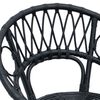 vidaXL Krzesło jadalniane 2 pcs Czarny 49 x 51 x 81 cm Rattan i żelazo