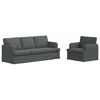 vidaXL Zestaw Sof 2 pcs Ciemnoszary 201 x 80 x 85 cm tkanina