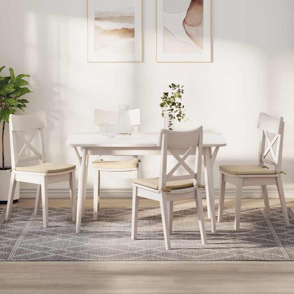 vidaXL Poduszki na siedziska 4 pcs Kremowy 40 x 40 x 3 cm