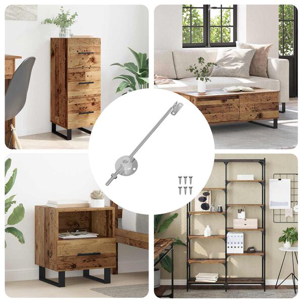 vidaXL Zawias wspierający pokrywę 12 pcs Srebrny 194 x 36 x 18 mm