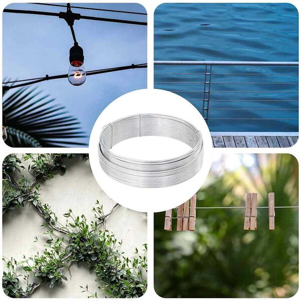 vidaXL Drut do wiązania ogrodzeń Srebrny 25 m Stal