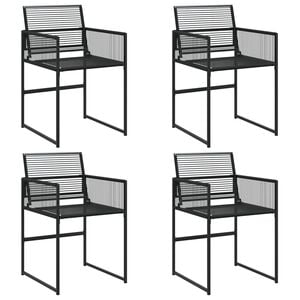 vidaXL Krzesła ogrodowe, 4 szt., czarne, polirattan