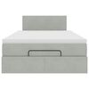 vidaXL Rama ł&oacute;żka otomana z materacem, szara, 120x200 cm, aksamit