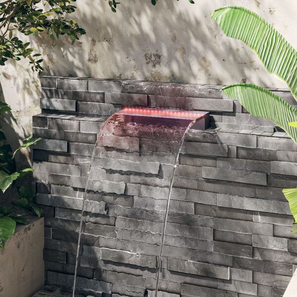 vidaXL Wylewka do wodospadu z oświetleniem RGB LED, akrylowa, 45 cm