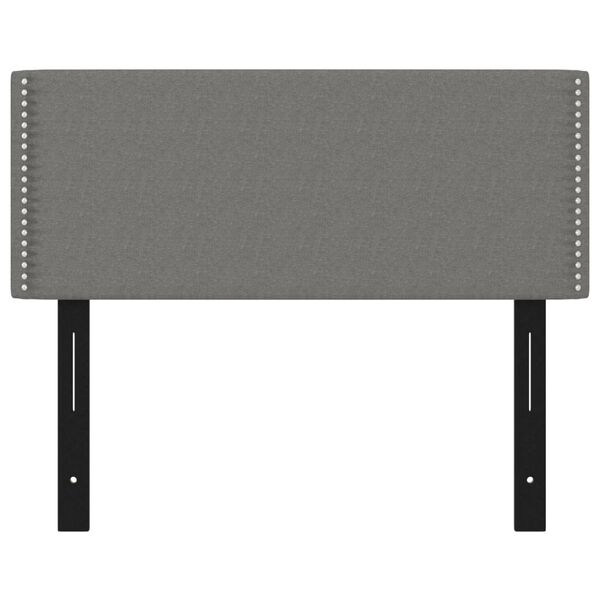 vidaXL Wezgłowie do ł&oacute;żka, ciemnoszare, 100x5x78/88 cm, tkanina