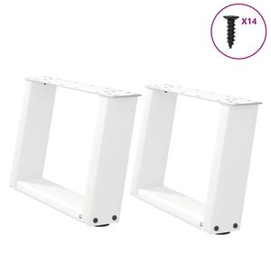 vidaXL Nogi do stolika kawowego w kształcie litery U 2 szt. Białe 40x(30-31) cm Stal