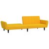 vidaXL 2-osobowa kanapa, ż&oacute;łta, tapicerowana aksamitem
