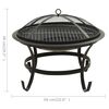 vidaXL Palenisko i grill 2-w-1, z pogrzebaczem, 56x56x49 cm, stal