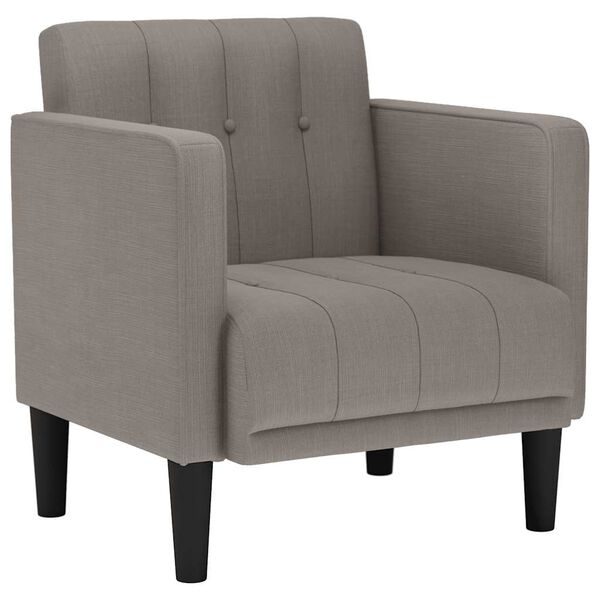 vidaXL Sofa Fotel z Podłokietnikami Taupe 53 cm Tkanina