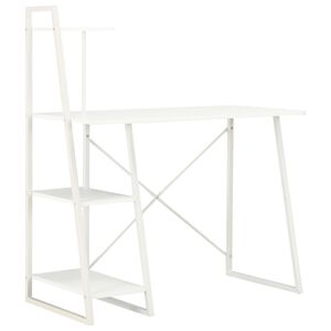 vidaXL Biurko z regałem, białe, 102x50x117 cm