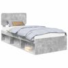 vidaXL Ramka ł&oacute;żka Szary beton 90 x 190 cm Lite drewno sosnowe