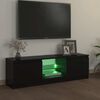 vidaXL Szafka pod TV z oświetleniem LED, czarna, 120 x 30 x 36 cm