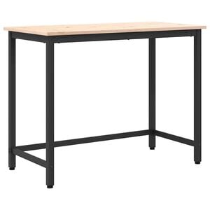 vidaXL st&oacute;ł Naturalny 100 x 50 x 77 cm Drewno inżynieryjne i stal