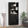 vidaXL Highboard Czarny Dąb 69,5 x 34 x 180 cm Materiał drewnopochodny