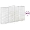 vidaXL Kosze gabionowe, 10 szt, 400x50x220/240cm, galwanizowane żelazo