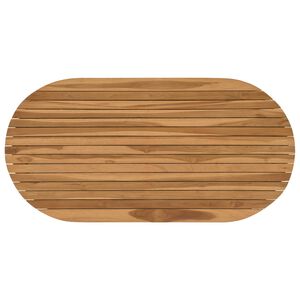 vidaXL Blat stołu 110 x 55 x 3,5 cm Owalny Lite drewno teakowe