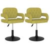 vidaXL Obrotowe krzesła stołowe, 2 szt., zielone, obite tkaniną