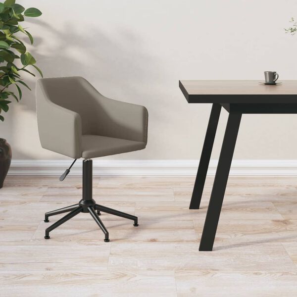 vidaXL Obrotowe krzesło stołowe, jasnoszare, obite aksamitem