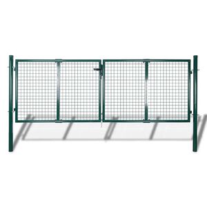vidaXL Brama ogrodzeniowa stalowa 300x100 cm zielona