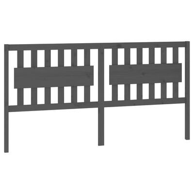 vidaXL Wezgłowie łóżka, szare, 185,5x4x100 cm, lite drewno sosnowe
