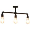 vidaXL Lampa sufitowa, czarna, 3 żar&oacute;wki E27