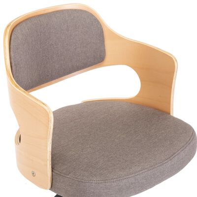 vidaXL Obrotowe krzesła stołowe, 6 szt., taupe, gięte drewno i tkanina