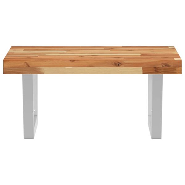 vidaXL P&oacute;łka ścienna pod umywalkę, stal i lite drewno akacjowe