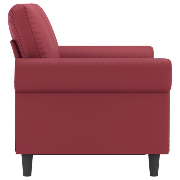 vidaXL 2-osobowa sofa, winna czerwień, 120 cm, sztuczna sk&oacute;ra