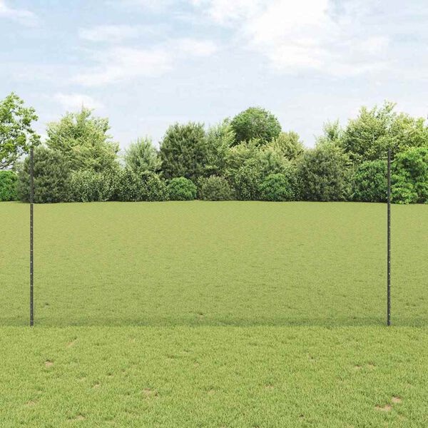 vidaXL Ogrodzenie z słupkiem Szary 1,6 x 25 m Stal i PVC