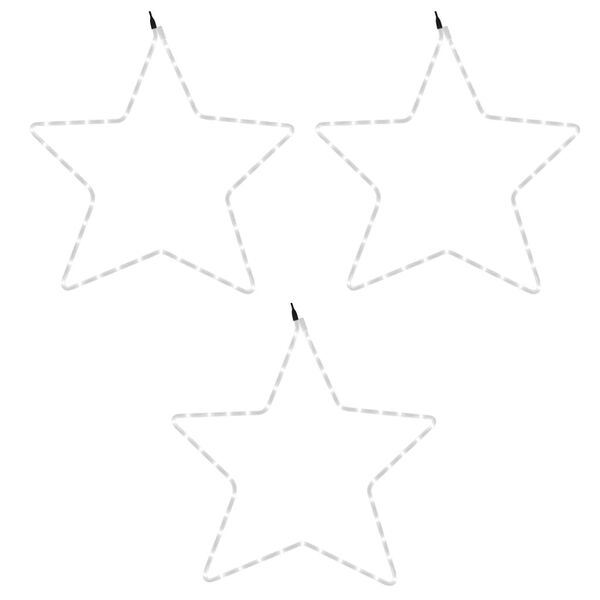 vidaXL Gwiazdy świąteczne, 48 ciepłych białych LED, 3 szt., 56 cm