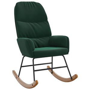 vidaXL Fotel bujany, ciemnozielony, tapicerowany aksamitem