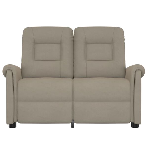 vidaXL Rozkładany fotel masujący, 2-os., jasnoszary, obity mikrofibrą