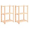 vidaXL Regały z 3 p&oacute;łkami, 2 szt., 60x38x90 cm, sosna, 150 kg