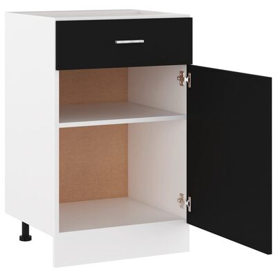vidaXL Szafka z szufladą, czarna, 50x46x81,5 cm