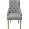 vidaXL Krzesła stołowe, 6 szt., jasnoszare, tapicerowane tkaniną