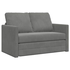 vidaXL Sofa podłogowa 2-w-1, ciemnoszara, 122x204x55 cm, aksamit