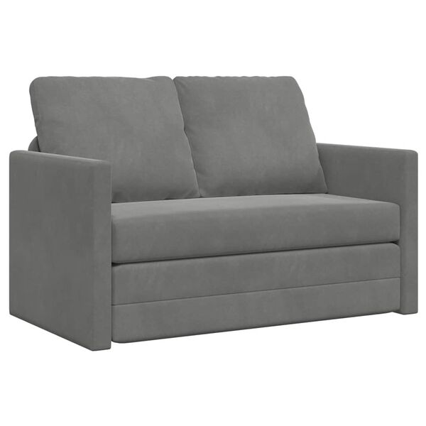 vidaXL Sofa podłogowa 2-w-1, ciemnoszara, 122x204x55 cm, aksamit