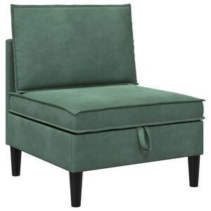 vidaXL Środkowa sofa z miejscem do przechowywania Zielony morski Welur