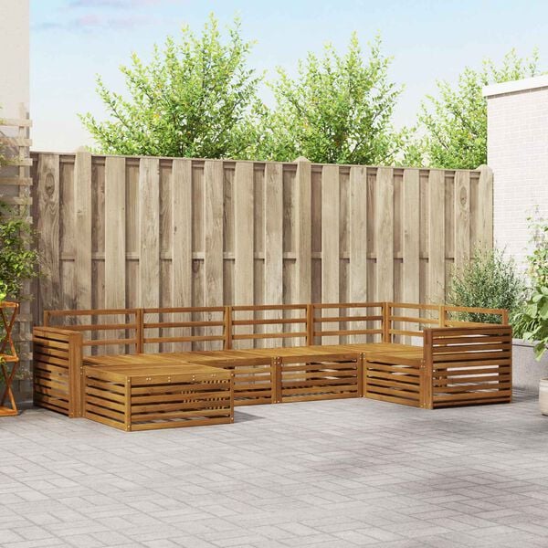 vidaXL Zestaw sof na zewnątrz 6 pcs Naturalny