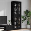 vidaXL Highboard Czarny 60 x 35 x 182 cm Materiał drewnopochodny