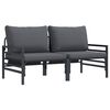 vidaXL Meble Ogrodowe 2 Sztuka Antracyt 80 x 80 x 71 cm Stal