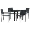 vidaXL Zestaw do jadalni w ogrodzie 5 pcs Czarny Rattan PE